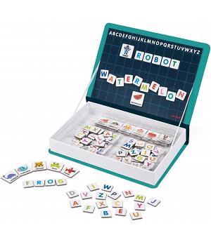 Janod J02712 - Alfabeto en Inglés Juguete Educativo Magneti'Book, Multicolor